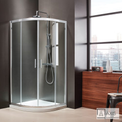 Quadrant 90 semicircular shower cabin (87-89 cm), AXIS Clean Glass Chrome.