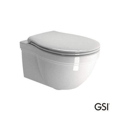 Wall-mounted toilet CLASSIC/55 with Soft Close lid MS87C White, GSI White