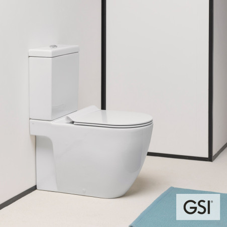 Back to wall toilet Pura rear spout with Super Slim Soft Close, GSI.
